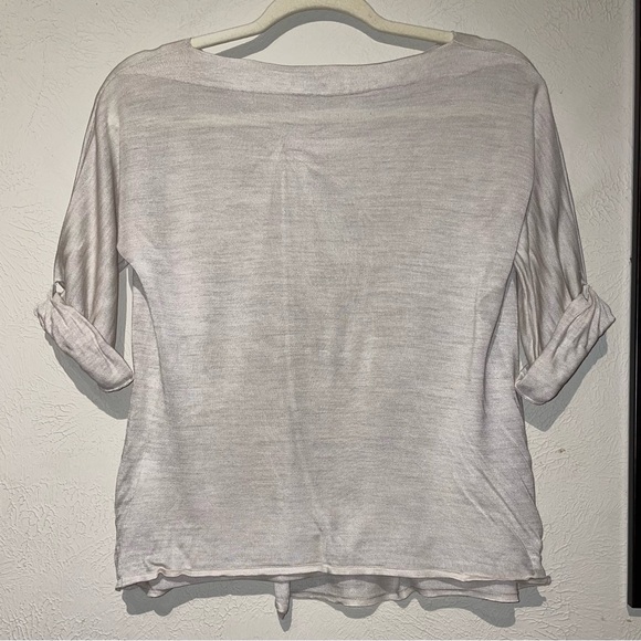 MaxMara Pura Seta Women’s Silk Wrap Style Overlay Blouse Oatmeal Color Size S - Picture 2 of 4